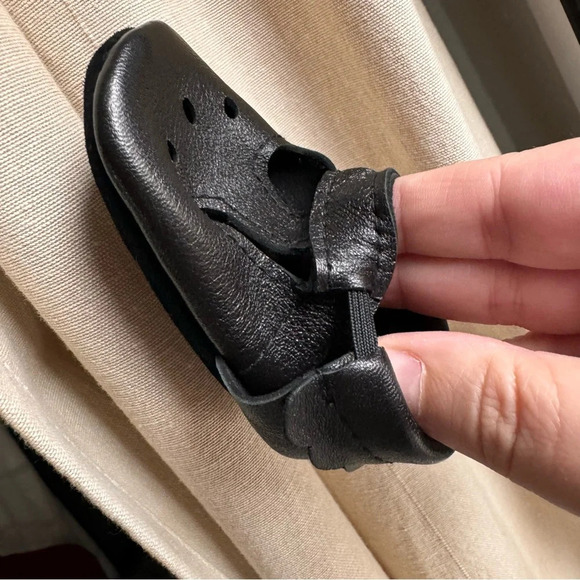 Janiepoo Leather Baby Mary Jane Moccasin Scallop Shoe NB-3M Adorable NEW - Picture 4 of 8